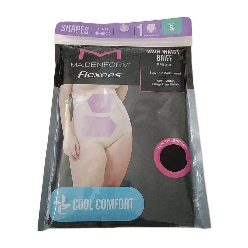 Maidenform Panties Size S 34 38 High Waist Brief Underwear Black Shapewear Sexy